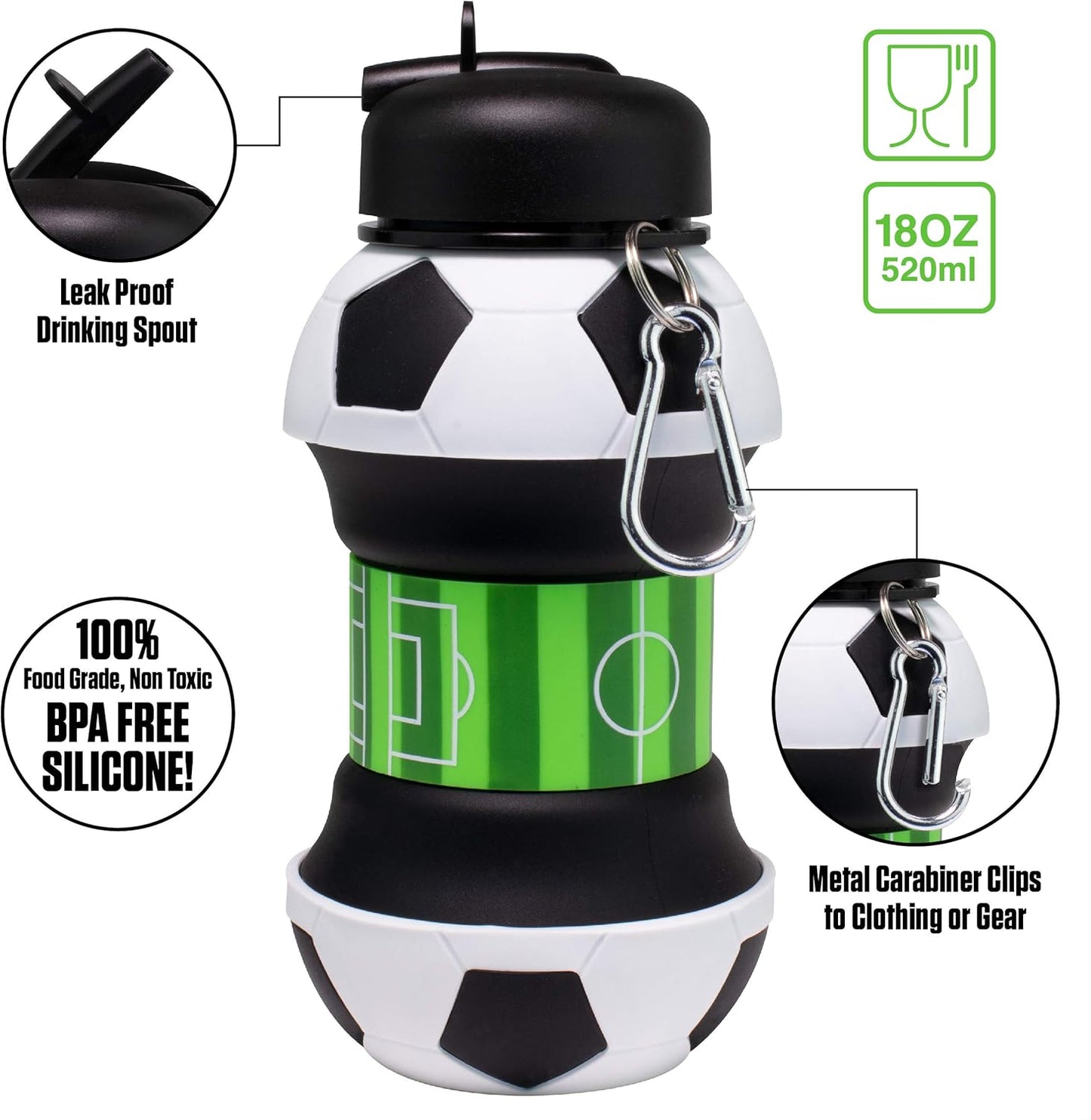 SOCCER WATER BOTTLE COLLAPSIBLE
